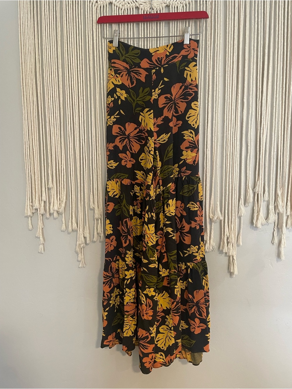 Free People Brown Wide-Leg Floral Pants